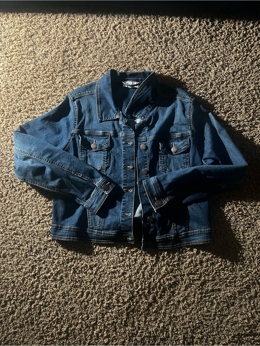 Classic Dark Blue Denim Jacket - Unbranded